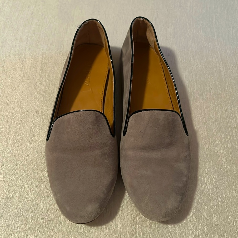 J.Crew ‘Addie’ Styled Women’s Gray Loafers Suede Slip On Flat Shoes Size 8 - Picture 3 of 14